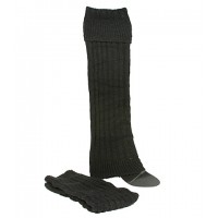 Socks/ Leg Warmers - Knitted Leg Warmers - Black  - SK-F1007BK